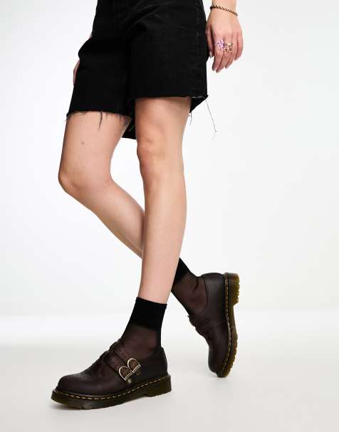 Dr. Martens – 8065 – Mary-Jane-Schuhe aus Leder in Dunkelbraun - view 1