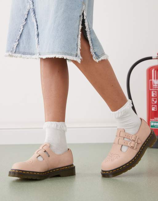 Dr Martens 8065 mary jane shoes in powder pink 