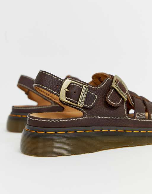 dr martens 8092 fisherman sandal dark brown grizzly