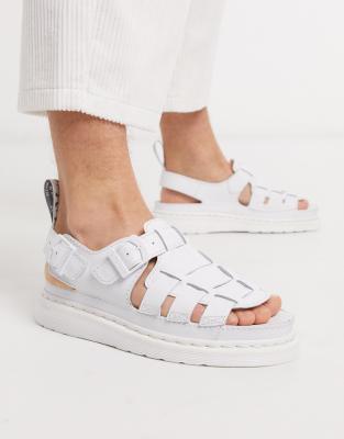 white doc sandals