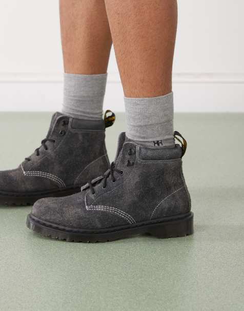 Dr Martens – 939 – Ciemnoszare botki skórzane z 6 rzędami oczek - view 1