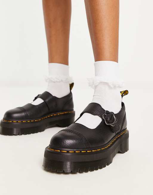 Doc martens noir a fleur sale