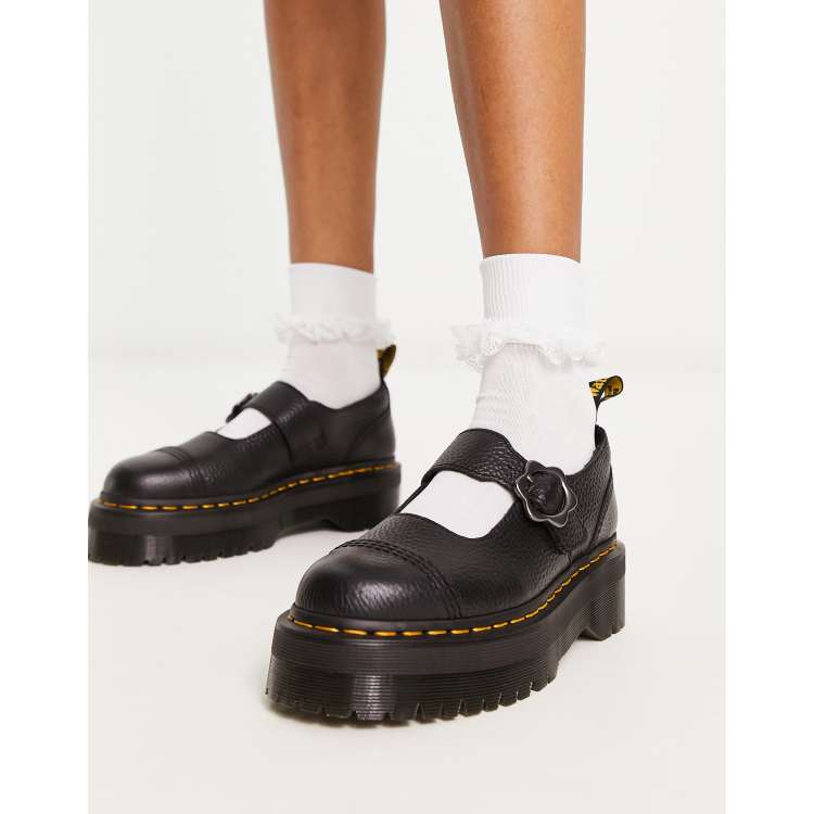 Dr Martens - Addina - Mary Jane schoenen met bloem in zwart | ASOS