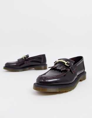 Dr martens adrian bar loafers sale in red