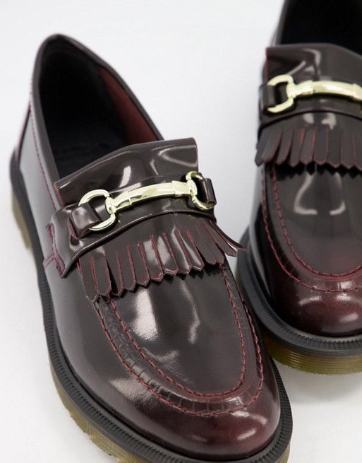 Dr Martens Adrian bar loafers in red