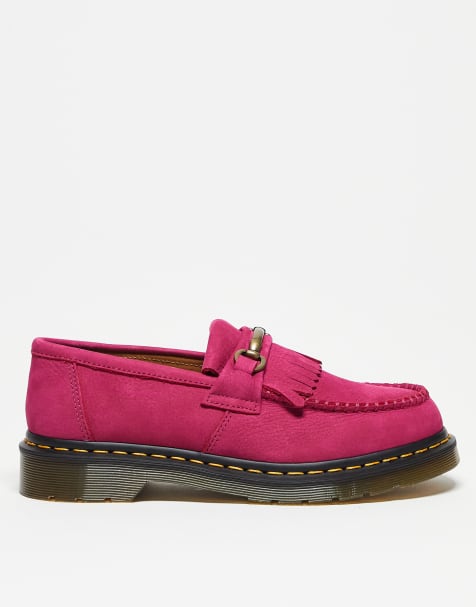 Dr. Martens – Adrian – Fuksjowe loafersy unisex z frędzlami - view 1