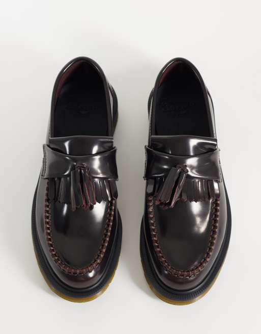 Dr Martens - Adrian - Kirsebærrøde unisex-loafers med kvaster i arcadia-læder, 2 af 4