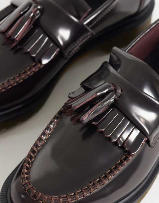 Dr Martens - Adrian - Kirsebærrøde unisex-loafers med kvaster i arcadia-læder, 3 af 4