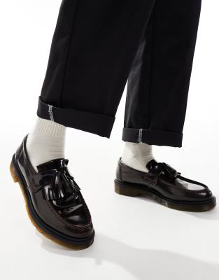 Dr. Martens - Adrian - Loafer aus Arcadia-Leder in Kirschrot mit Quasten