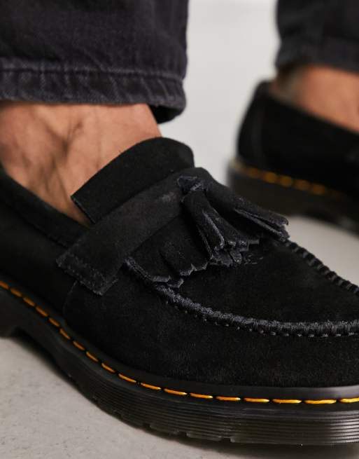 Dr Martens – Adrian – Loafer mit Quaste aus Wildleder in Schwarz