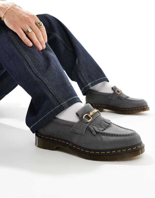 Dr. Martens Adrian Loafer mit Trensen aus blauem Nubukleder ASOS