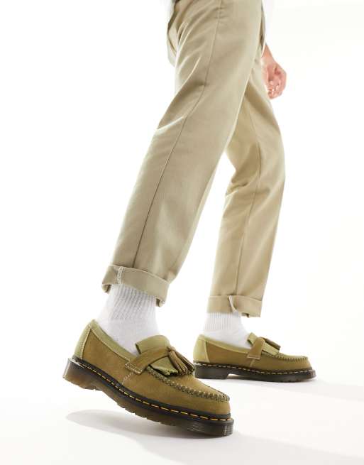 Dr Martens – Adrian – Loafersy z nubuku w kolorze khaki z