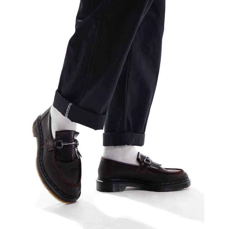 Dr Martens Adrian Mocassini in pelle zigrinata bordeaux atlas - Main Image