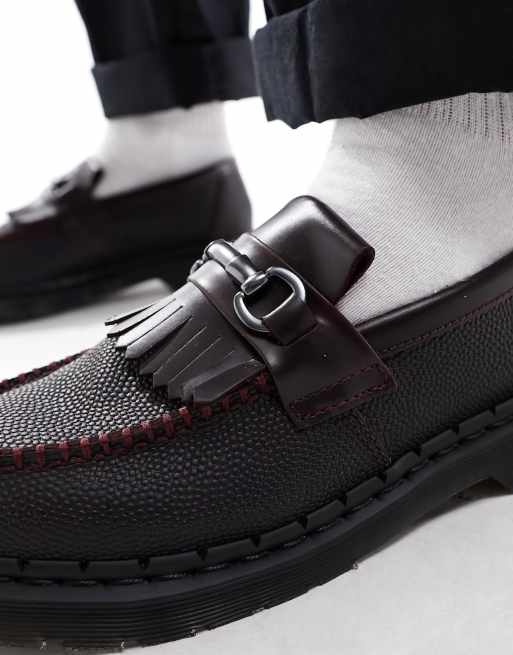 Dr Martens - Adrian - Mocassini in pelle zigrinata bordeaux atlas con morsetto, 2 di 4