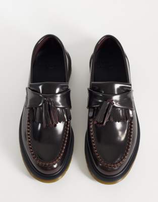 Dr. Martens Mocassini Adrian Con Nappe Pelle Arcadia Scarpe Rosso Uomo Taglia 38 - Immagine 5