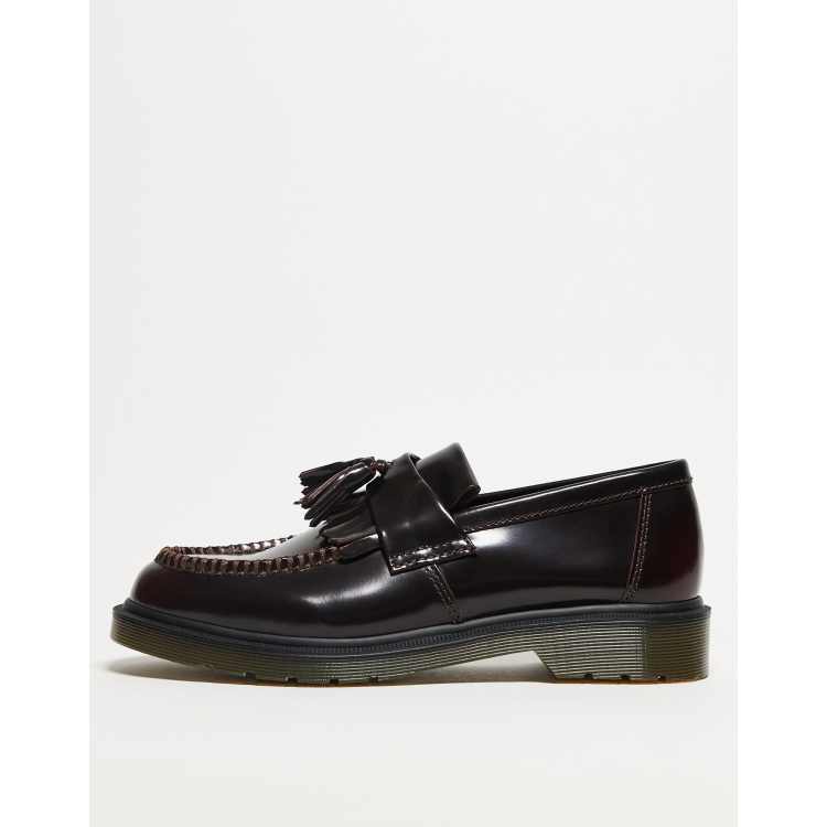 Dr. Martens Adrian Mocassini unisex in pelle rosso ciliegia con nappe ASOS