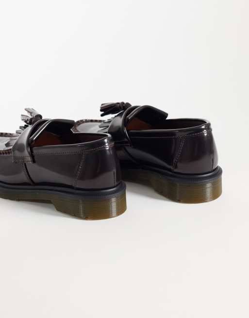 Dr. Martens - Adrian - Mocassins unisexes à pampilles en cuir Arcadia - Rouge Cherry Red, 4 de 4