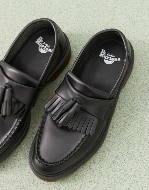 Dr Martens unisex Adrian tassel loafers in black polished smooth leather