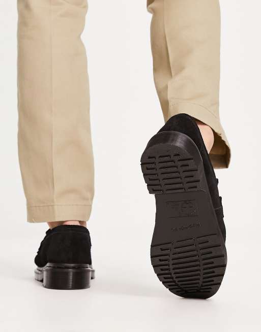 Dr Martens Adrian mono tassel loafers in black suede | ASOS