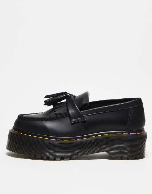 Dr. Martens – Adrian Quad – Czarne loafersy z gładkiej skóry