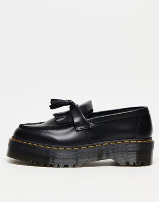 Dr Martens Adrian quad loafers in black smooth leather