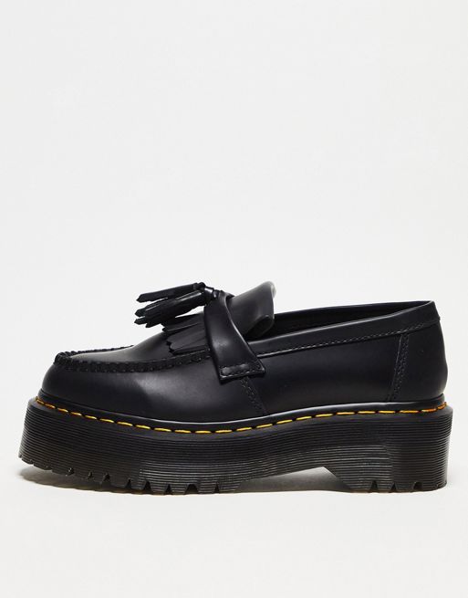 Dr Martens – Adrian Quad – Svarta loafers i slätt läder