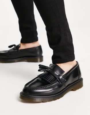 Shop Dr. Martens' Adrian Tassel Loafers In Black Smooth