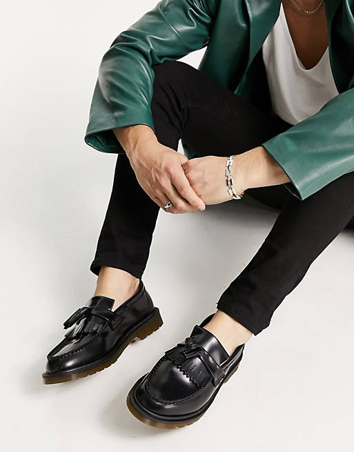 Dr Martens Adrian tassel loafers in black smooth
