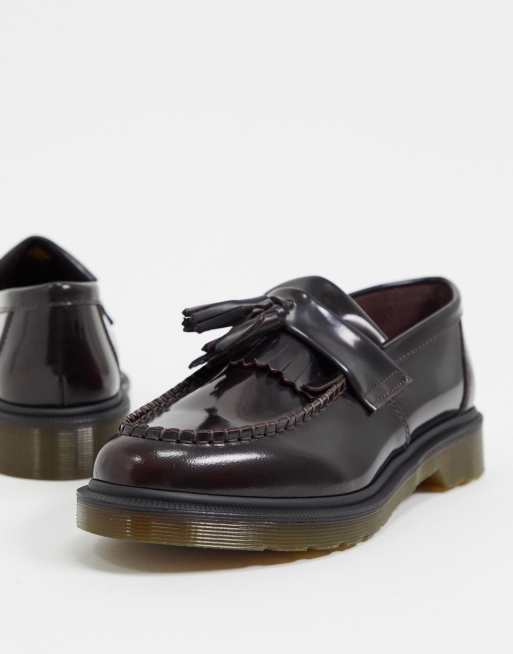 Dr Martens adrian tassel loafers in burgundy