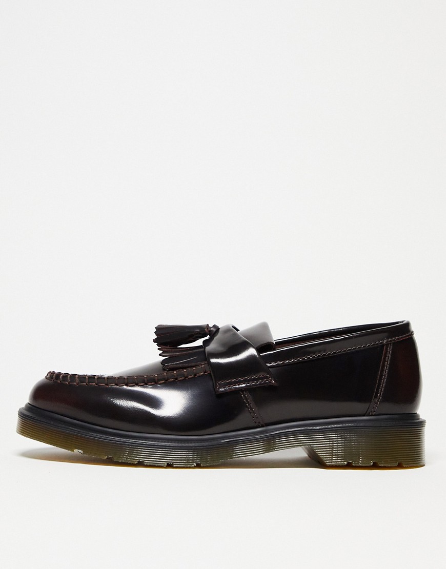 Dr Martens Adrian tassel loafers in cherry red arcadia leather