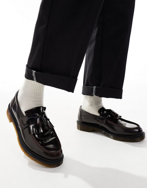 Dr Martens Adrian tassel loafers in cherry red arcadia leather | ASOS
