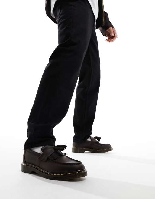 Dr Martens Adrian tassel loafers in dark brown leather | ASOS