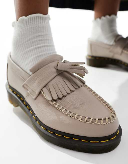 Dr Martens Adrian tassel loafers in vintage taupe leather | ASOS