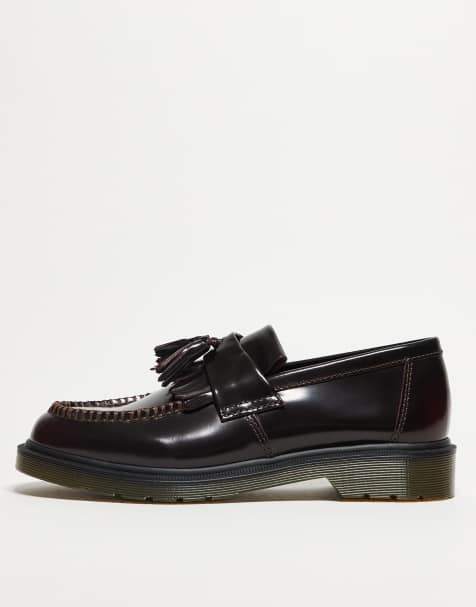 Dr Martens - Adrian - Uniseks loafers met kwastjes van arcadia leer in kersenrood - view 1