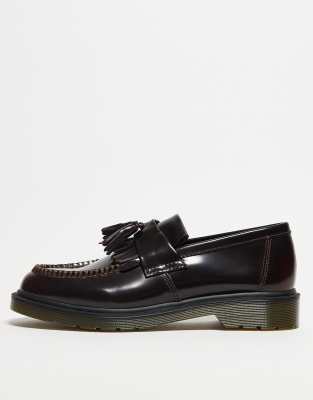 Dr. Martens - Adrian - Unisex-Loafer aus Arcadia-Leder in Kirschrot mit Quasten