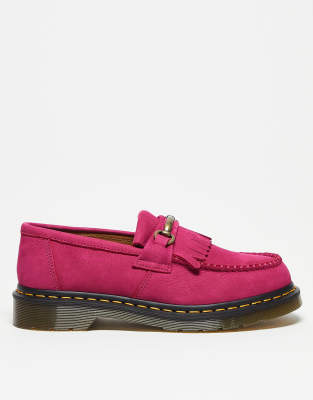 Dr. Martens - Adrian - Unisex-Loafer in Fuchsia-Rosa mit Fransen