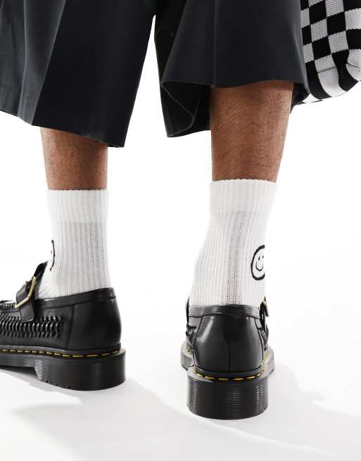 Dr Martens Adrian woven t-bar loafers in black | ASOS