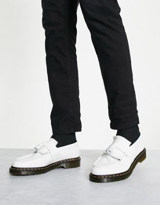 Dr Martens Adrian YS tassel loafers in white smooth - ASOS Price Checker