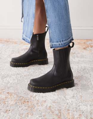 Dr Martens Amaayah lo pull on boots in black leather