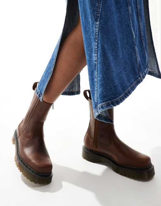 Dr Martens Amaayah lo pull on boots in tan leather ASOS