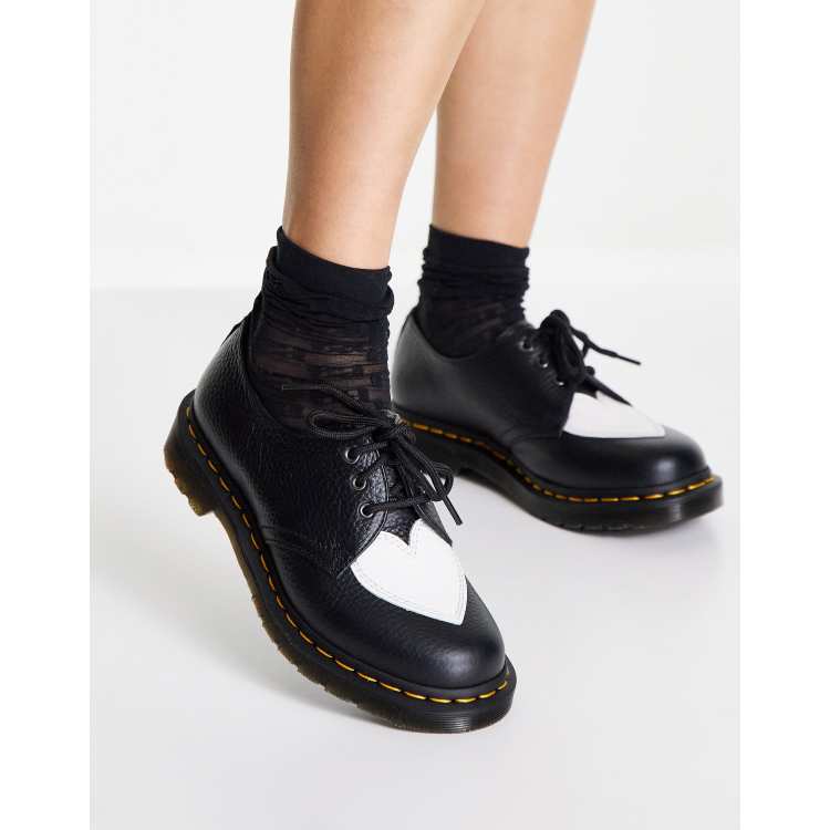 Dr Martens Amore heart toe flat shoes in black | ASOS