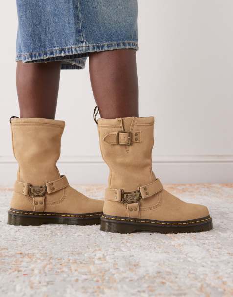 Dr Martens – Anistone – Ljusbruna, höga boots med spännen - view 1