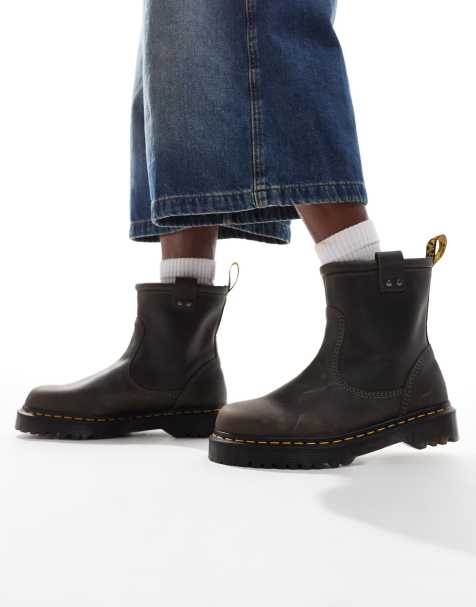 Dr. Martens - Anistone Lo - Stivaletti unisex Chelsea in pelle marroni - view 1