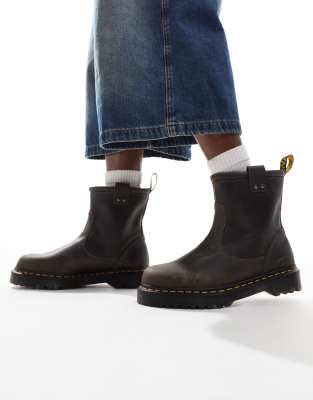 Dr Martens - Anistone Lo - Unisex-Chelsea-Stiefel aus braunem Leder