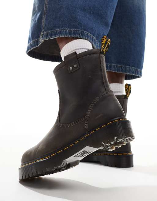 Dr Martens Anistone Lo Unisex Chelsea Stiefel aus braunem Leder