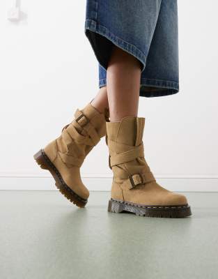 Dr. Martens - Anistone - Stiefel in Savannen-Hellbraun mit Riemendetails-Brown