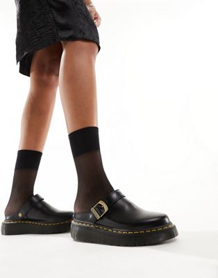 Dr. Martens' Archive Quad Mules In Black Leather