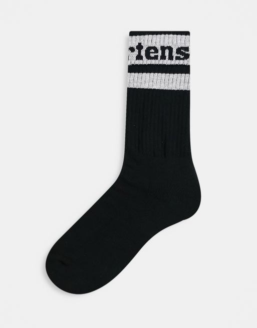 Dr Martens athletic logo sock in black and white | ASOS