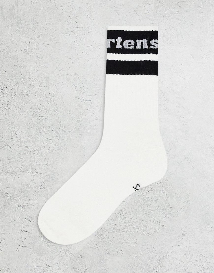 Dr Martens Athletic logo socks in black and white