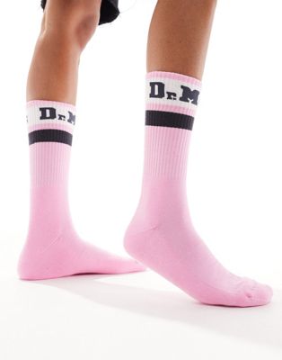 Dr Martens athletic logo socks in pink
